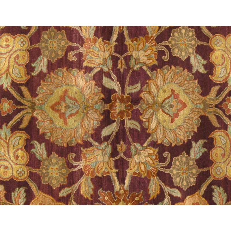 Hand Knotted Wool Oriental Area Rug in Red And Gold