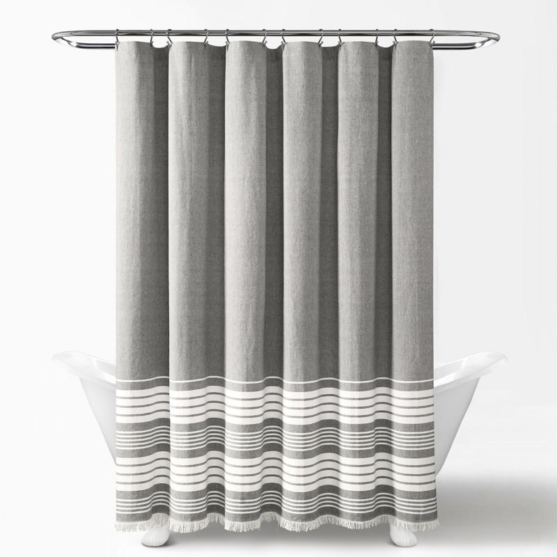 Rideau de douche Lant Decor Nantucket, Gris, H 72 po x l 72 po
