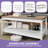 39.3"W Rectangle Simple Coffee Table with Bottom Shelf, X-Framed Support-957051274-957051271