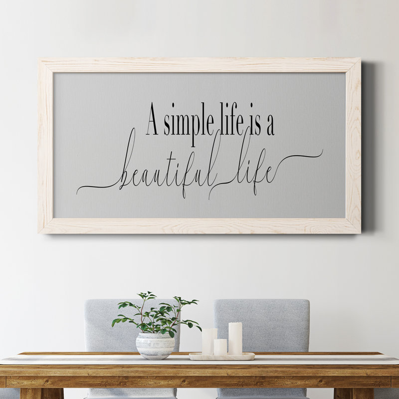 «Simple Beautiful Life», art textuel sur toile, Blanc