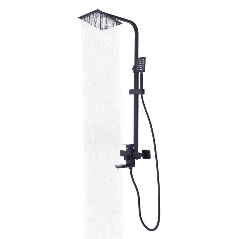 Rainfall Shower Fixture with Tub Spout Wall Mounted