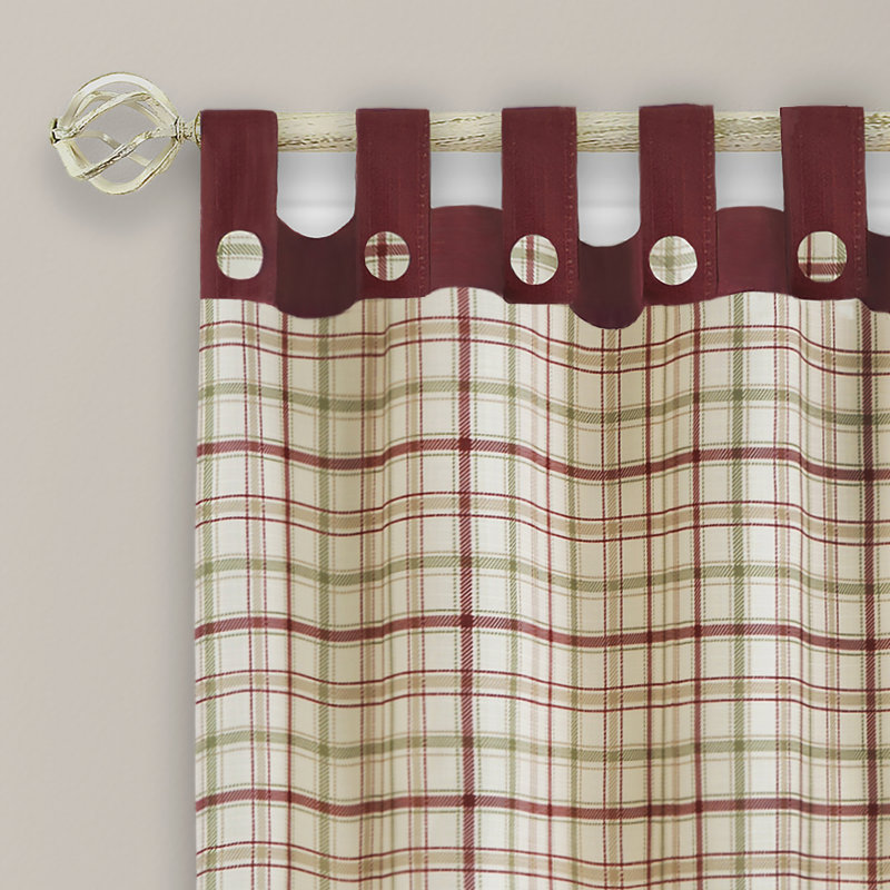 Panneau de rideau simple semi-transparent Madelia, L 52 po x L 63 po, Bourgogne