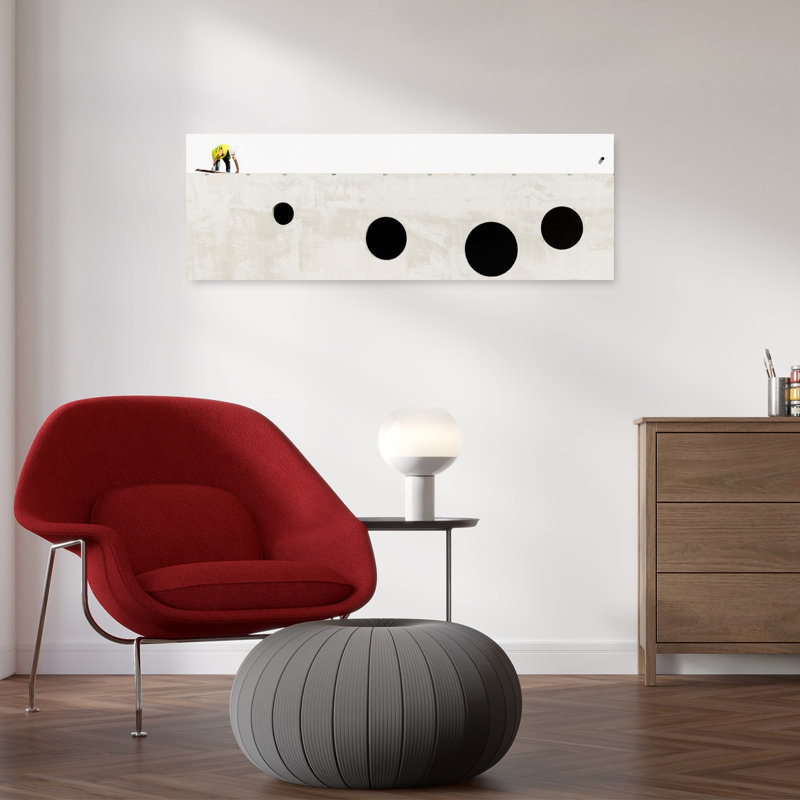 Worker On Concrete Wall by Joao Castro - Wrapped Canvas Panoramic Print, 30.48 cm H x 91.44 cm W