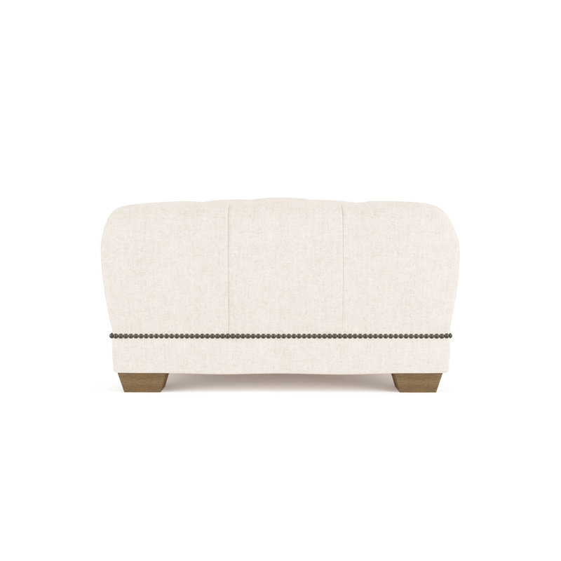 Hudson Ottoman, Plush Velvet Oyster, Weathered