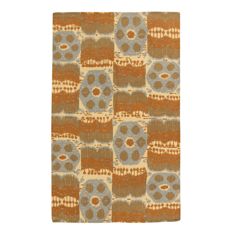 Tapis rectangulaire en laine à tissage plat