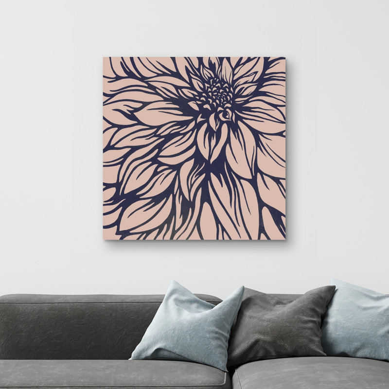 Dahlia flower - 32"x32" art on canvas