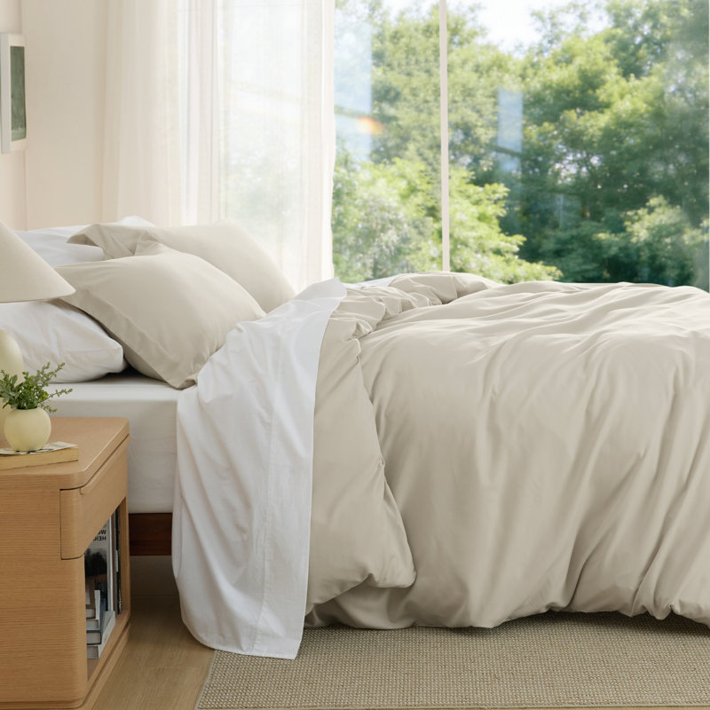 Bedsure Line Duvet Cover Cal King Size - Soft Double Brushed Bedding Set for Kids & Adults（Set of 3）, Linen
