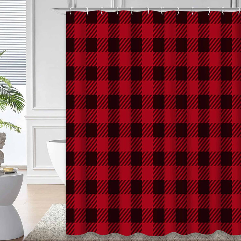 Rideau de douche avec 12 crochets Lumberjack, L 72 po x l 72 po