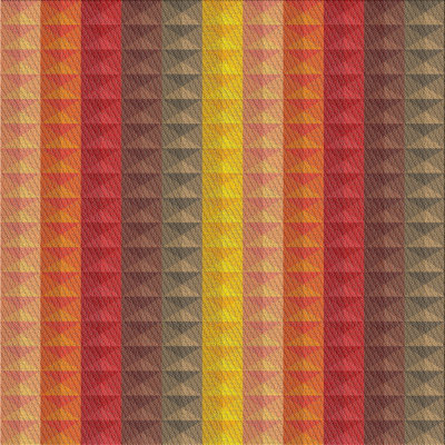 Tapis jaune/rouge/brun à motifs