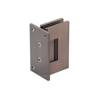 Glass To Wall Mount Shower Door Hinge With Full Back Plate 3/8" and 1/2" Glazing Thickness Antique Copper Finish