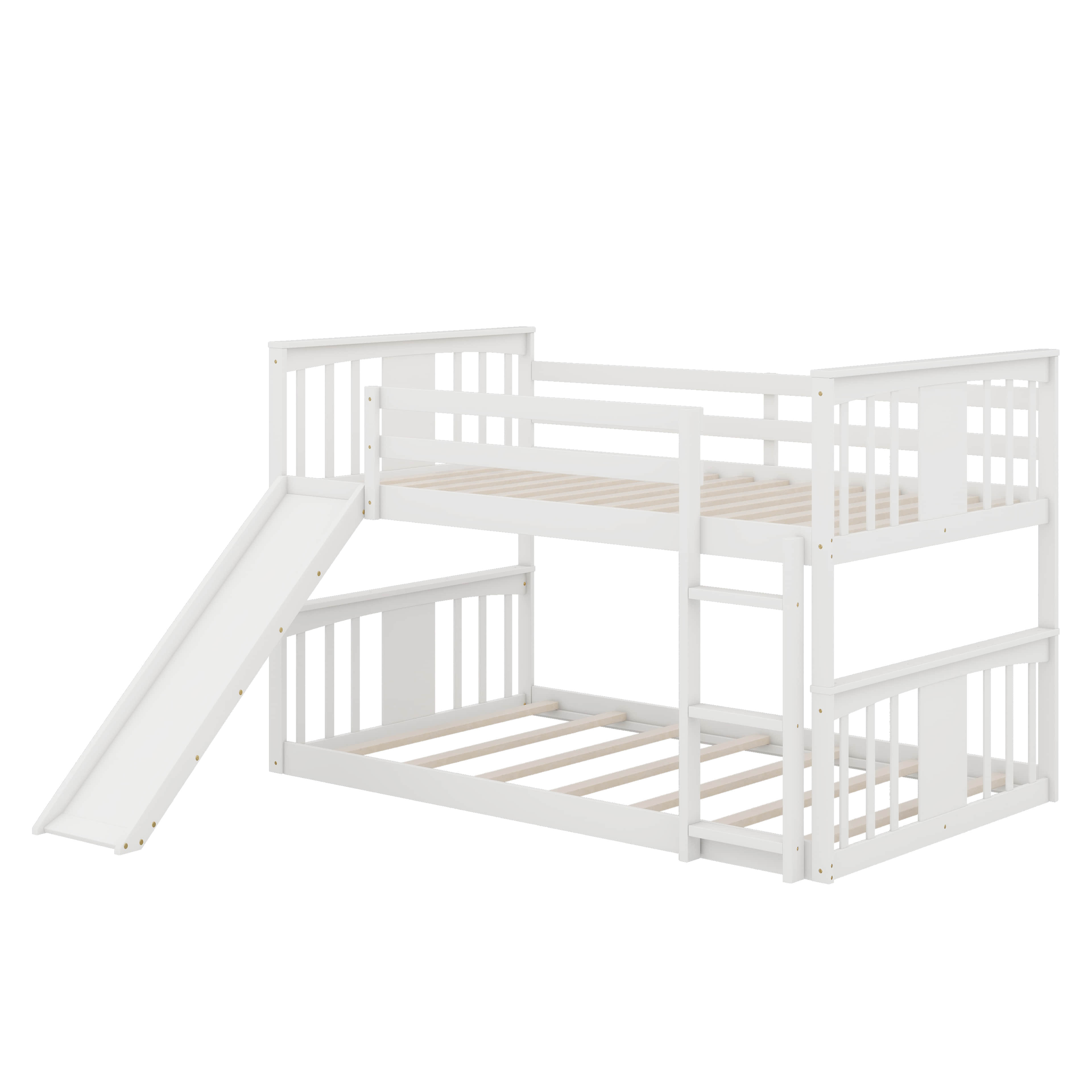 Latitude Run® Twin Over Twin Bunk Bed With Slide And Ladder | Wayfair