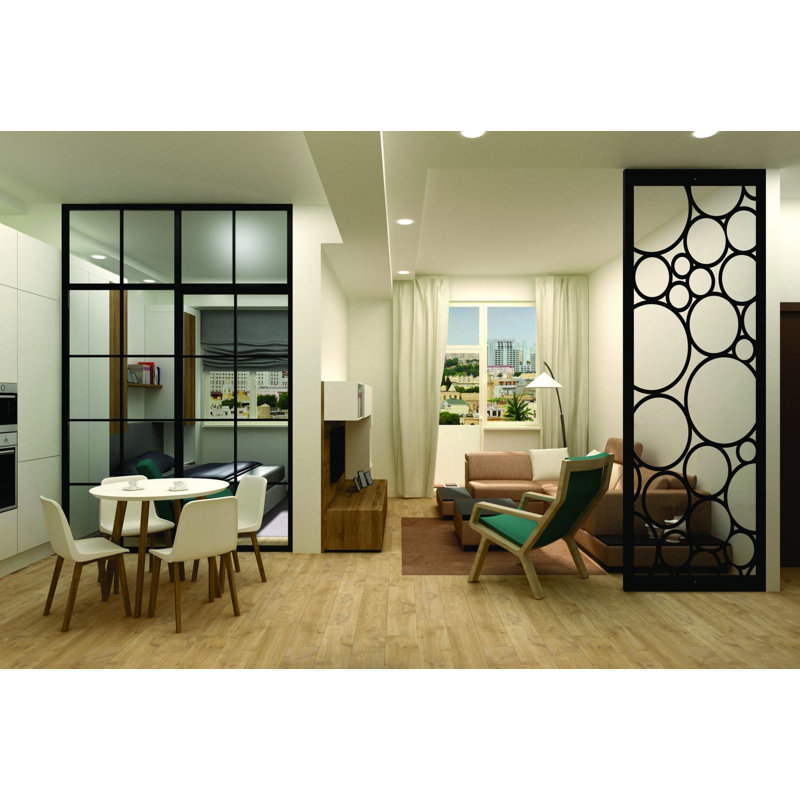 Big Circles Aluminum Laser-Cut Privacy Screen Panel  – Powder-Coated Outdoor Metal Wall Art, Decorative Garden Fence Privacy Divider