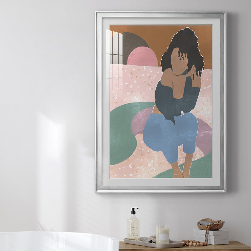 Curly Lady II par - impression sur, H 24,5 po x l 18,5 po x P 1 po, Cadre argenté