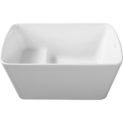 49" Japanese Soaking Bathtub with Built-In Seat Freestanding Deep Soaking Tub in White Acrylic Compact Small Space SPA Bathtub