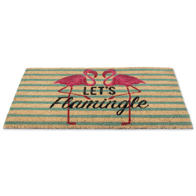 Commençons par flamingle 30 po x 18 po tapis de porte extérieur antidérapant Waville