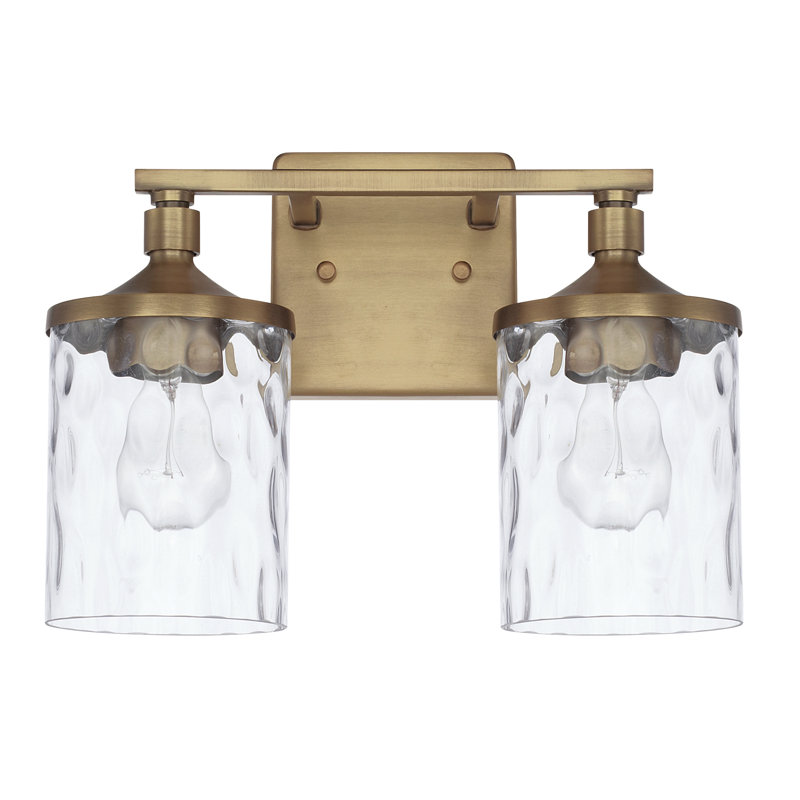 Baldwin Dimmable Vanity Light, Aged Brass, 2-Light