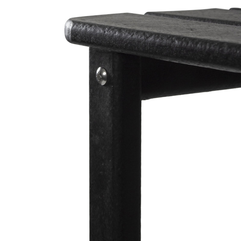 Table d'appoint d'extérieur en plastique recyclé toutes saisons noir