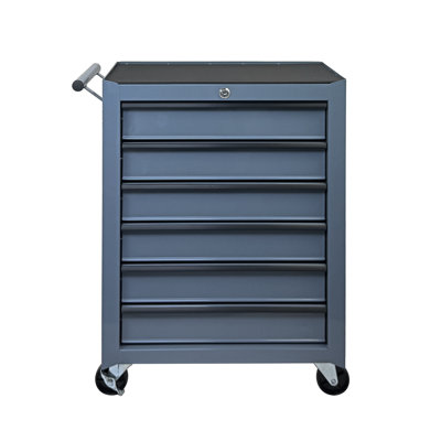 Rolling Metal Tool Chest with 6 Drawers, 20" 6-Drawer Tool Chest Cabinet with Ball Bearing Drawer Slides, Steel Tool Storage Box Organizer  -GREY