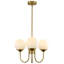 Lustre 3 lumières à intensité variable Mid-Century avec abat-jour en verre opale-280786939
