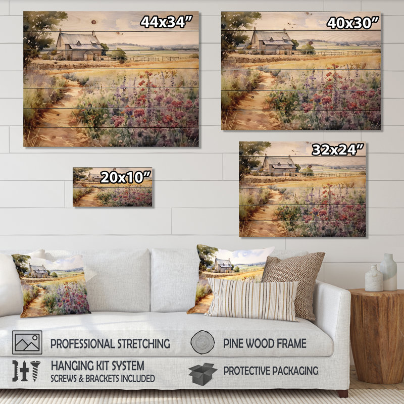 «Herbs Garden At The Farm I», reproduction sur bois, H 30 po x l 40 po x P 0,78 po