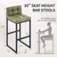 Tabouret de bar rembourré à dossier bas avec structure en métal épaissie pour îlot de cuisine-92115247-91899111-92115245