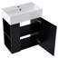 Meuble-lavabo 21,6 po avec lavabo en céramique - noir, rangement à gauche, meuble-lavabo moderne 21,6 po, noir-372640521