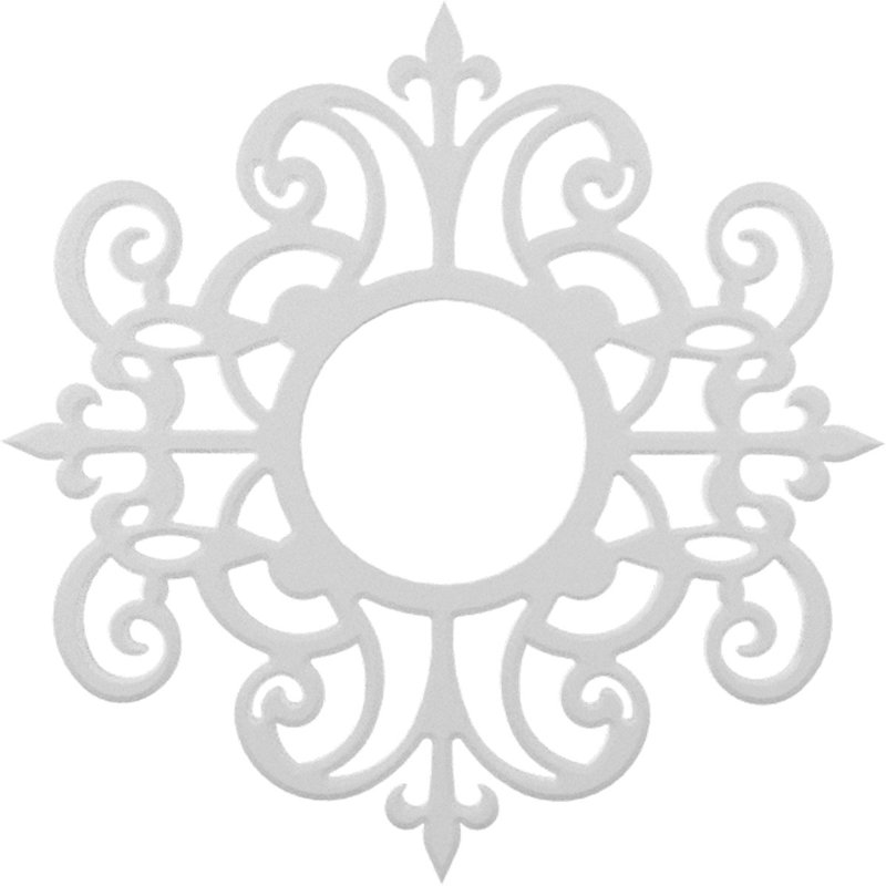 34 po x P 11 po x P 1 po P médaillon de plafond en PVC de qualité architecturale Dijon, argent antique, Inachevé