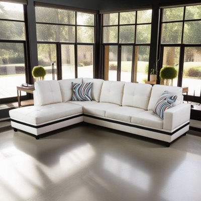 Canapé modulaire en cuir 2 pièces Bawan