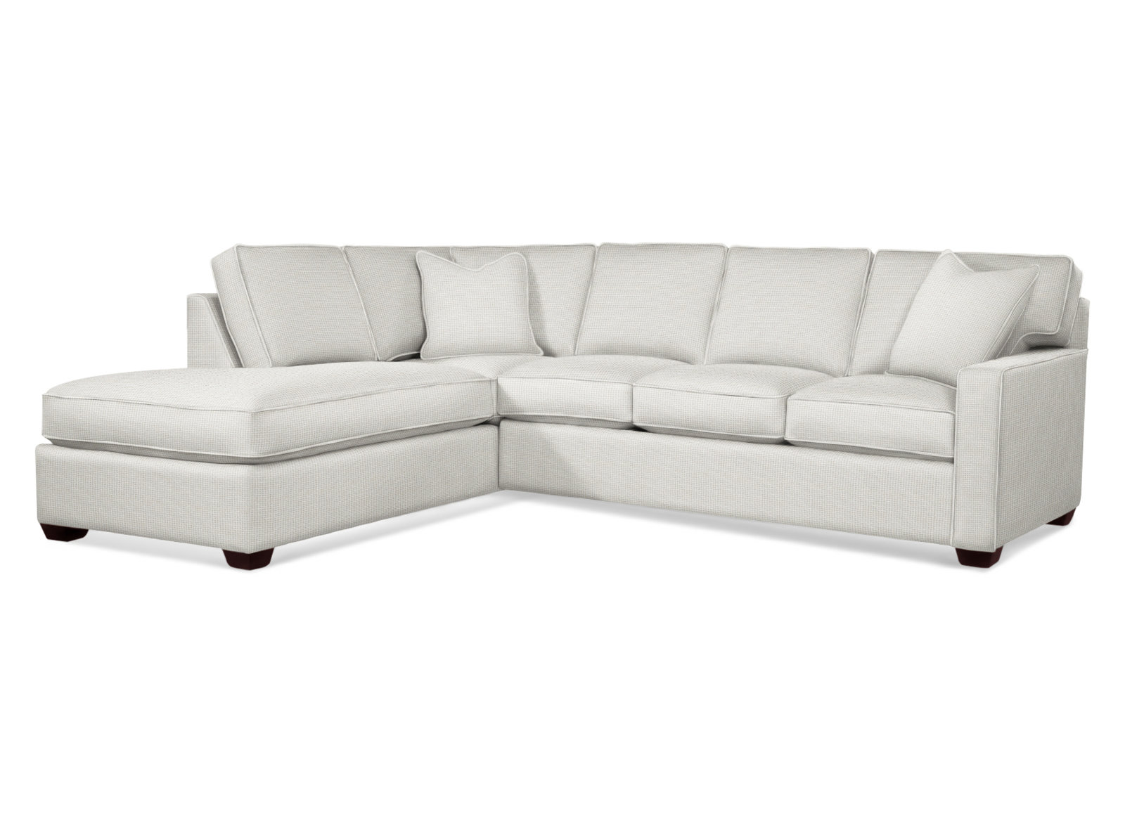 Ellora Upholstered Chaise L-Sectional, Java, Left Hand Facing, Brown Geometric, 0456-33