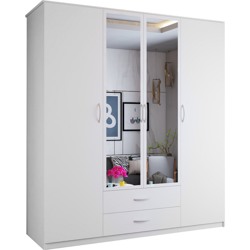Manufactured Wood Wardrobe, White