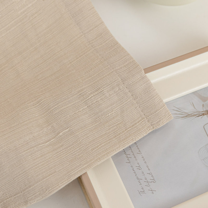 Paire de rideaux semi-transparents avec passe-tringle et passe-tringle, L 52 po x L 108 po, Crème