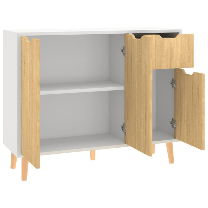 Cliffo 90cm Sideboard, White/Sonoma Oak