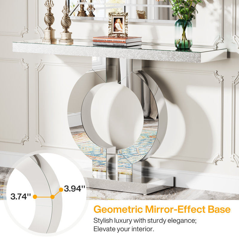 110cm  Modern Glass Console Table