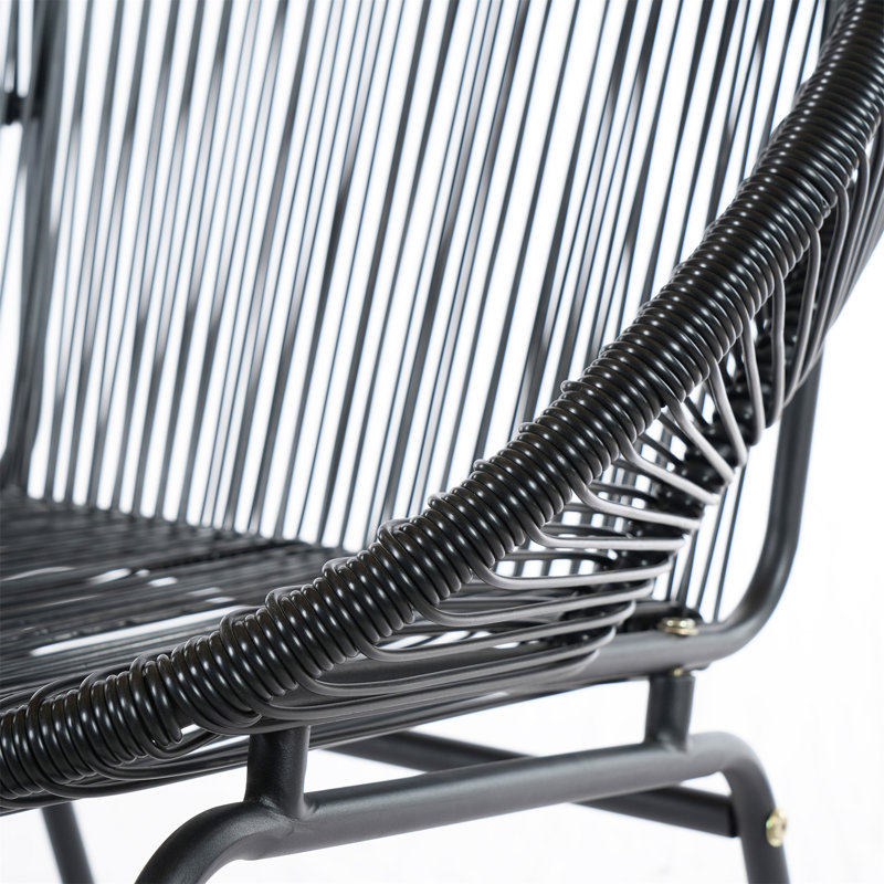 NUSA OUTDOOR PATIO WICKER CHAIR Set Of 2, Black