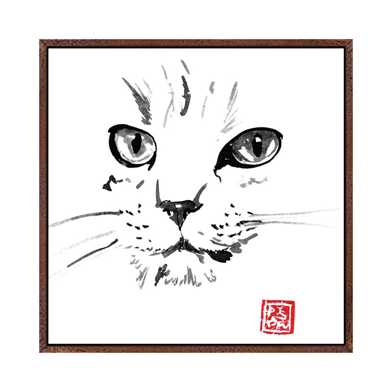 Lost in White 1 Piece Wall Art on Canvas, 66.04 cm H x 66.04 cm W, Classic Brown Wood Framed