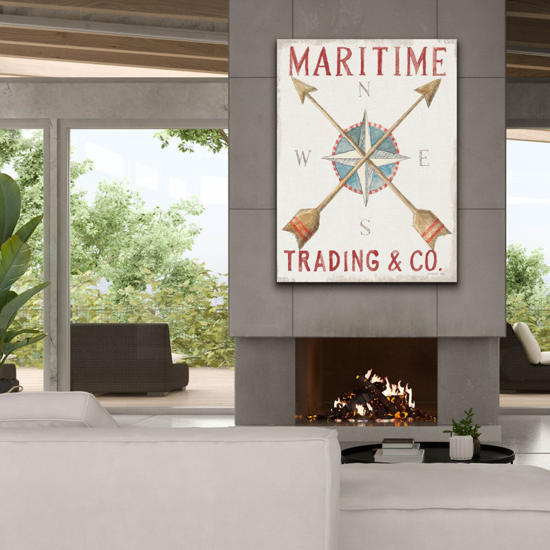 «Floursack Nautical 6 Red» par Danhui Nai, art mural sur toile, H 54 po x l 40 po