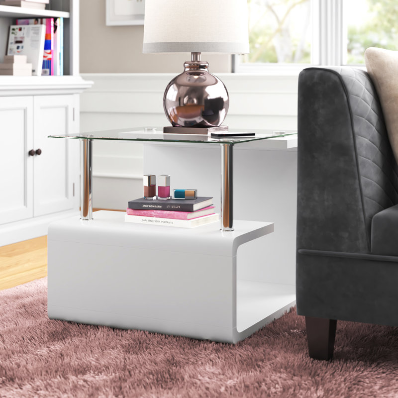Glass Top End Table