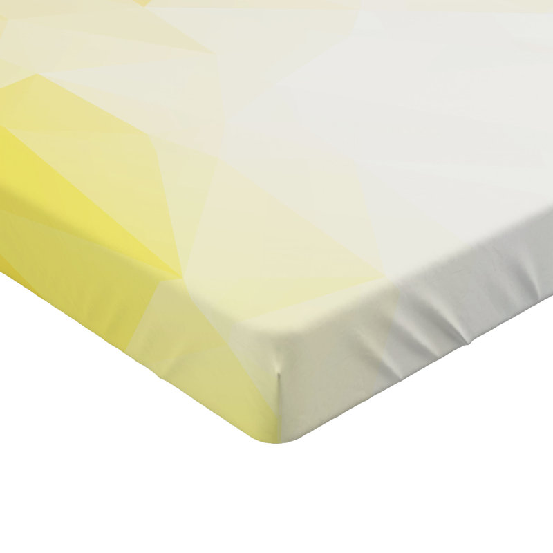 Drap-housse orange Ambesonne, Drap-housse de taille double, Abstrait blanc / jaune