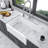 Ceramic White 24 Inch Kitchen Single Bowl Farmhouse Sink Rectangular Vessel Sink