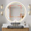 Miroir de salle de bain rond à DEL rétro-éclairé-835783231