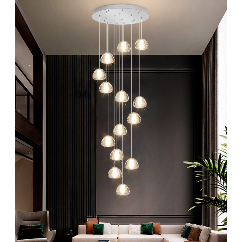 Lustre en cristal 14 lumières, Argent argent
