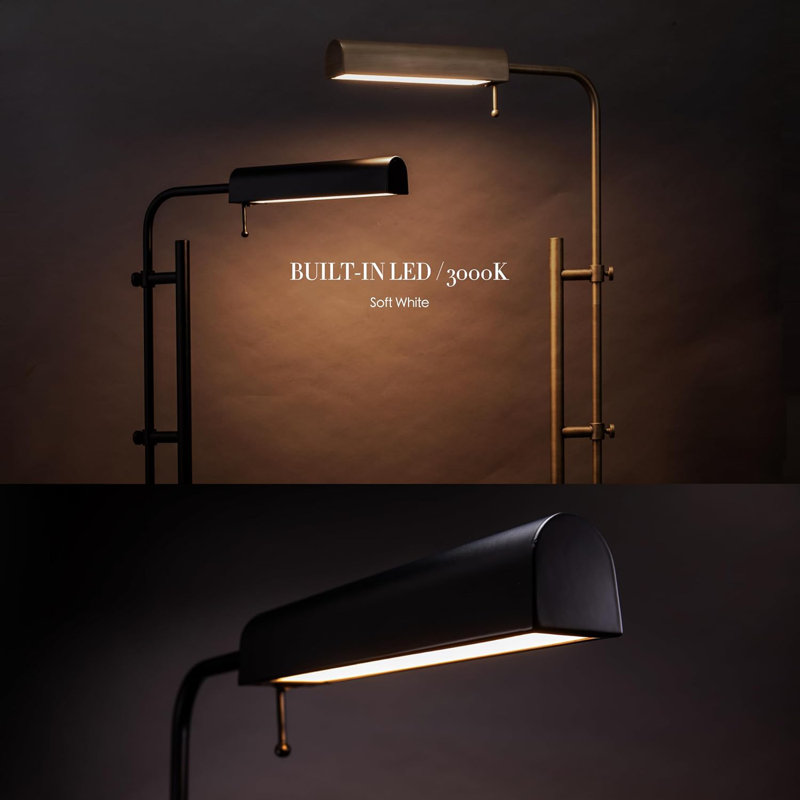 Lampe sur pied ajustable Maesynn Cedric Pharmacie, Noir