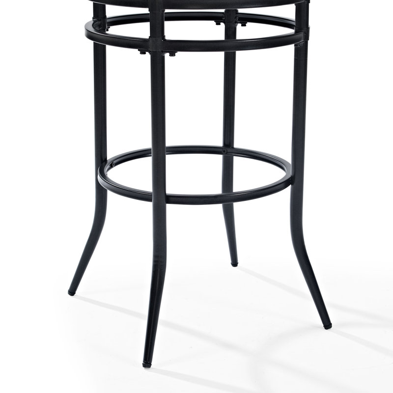 Massena Swivel Upholstered Counter Stool with Metal Frame, Beige, Bar Stool (30" Seat Height)