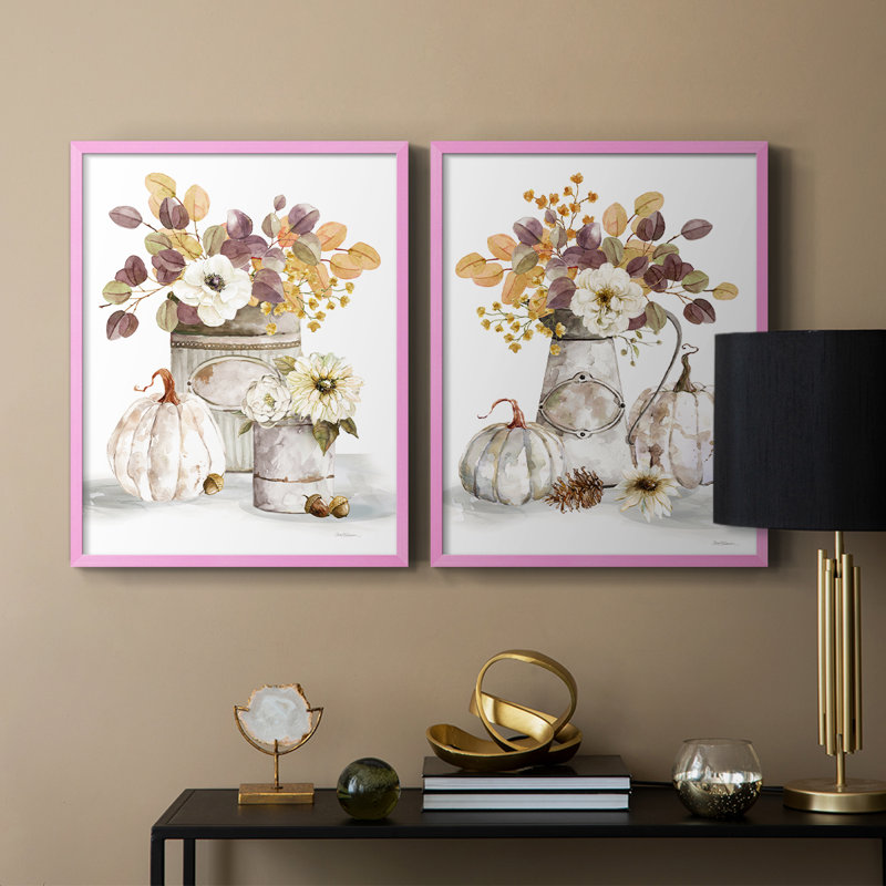 «Autumn Arrangement I», reproduction encadrée de qualité supérieure - prête à être accrochée - aucun clou requis - aucun clou requis