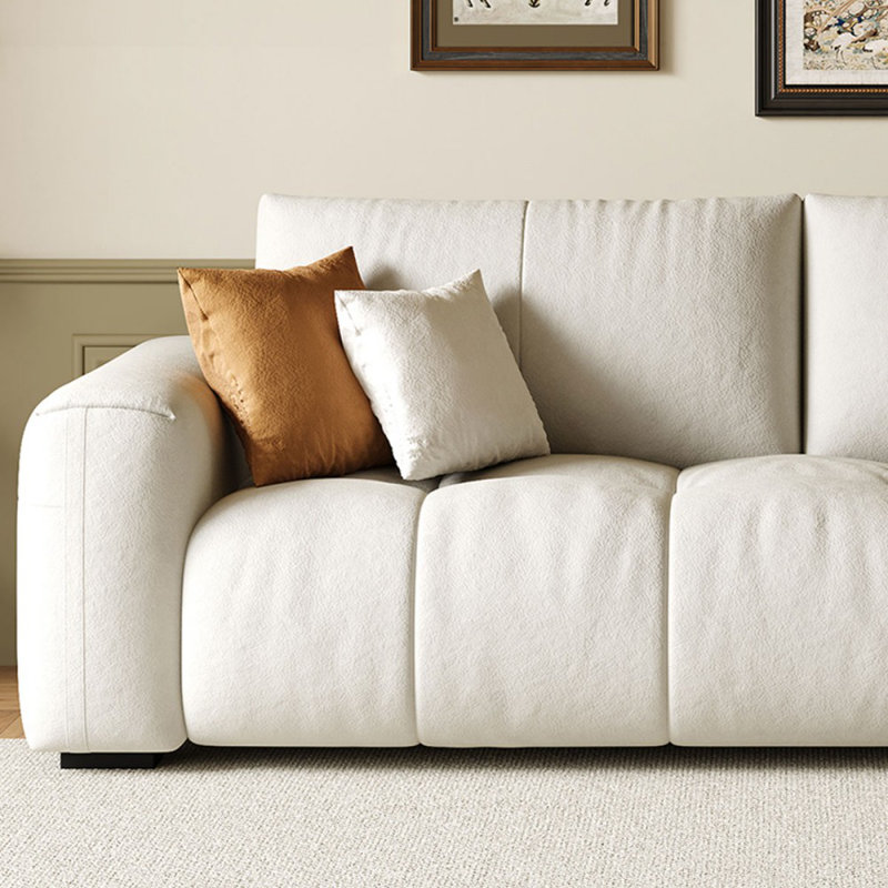 Canapé blanc modulaire 100% polyester, H 29,92 po x l 74,8 po x P 41,34 po