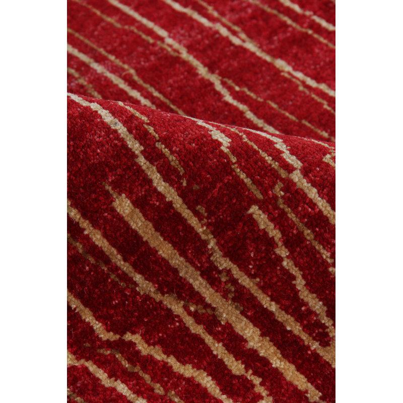 Soho hand-knotted New Zealand Wool Red Area Rug