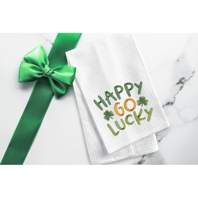 Happy Go Lucky Towel, Green/White Happy Go Lucky