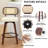 Modern Bar Stools Set Of 4, Adjustable 26 Inch Rattan Counter Height Stools With Cane Back，Swivel Counter Stools For Island/Kitchen/Counter/Bar-999381544-999381546