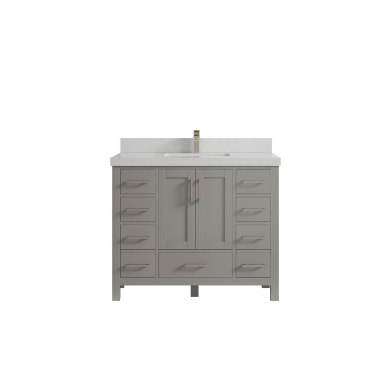 Ensemble de meuble-lavabo simple 42 po Malibu, Quartz de Carrare