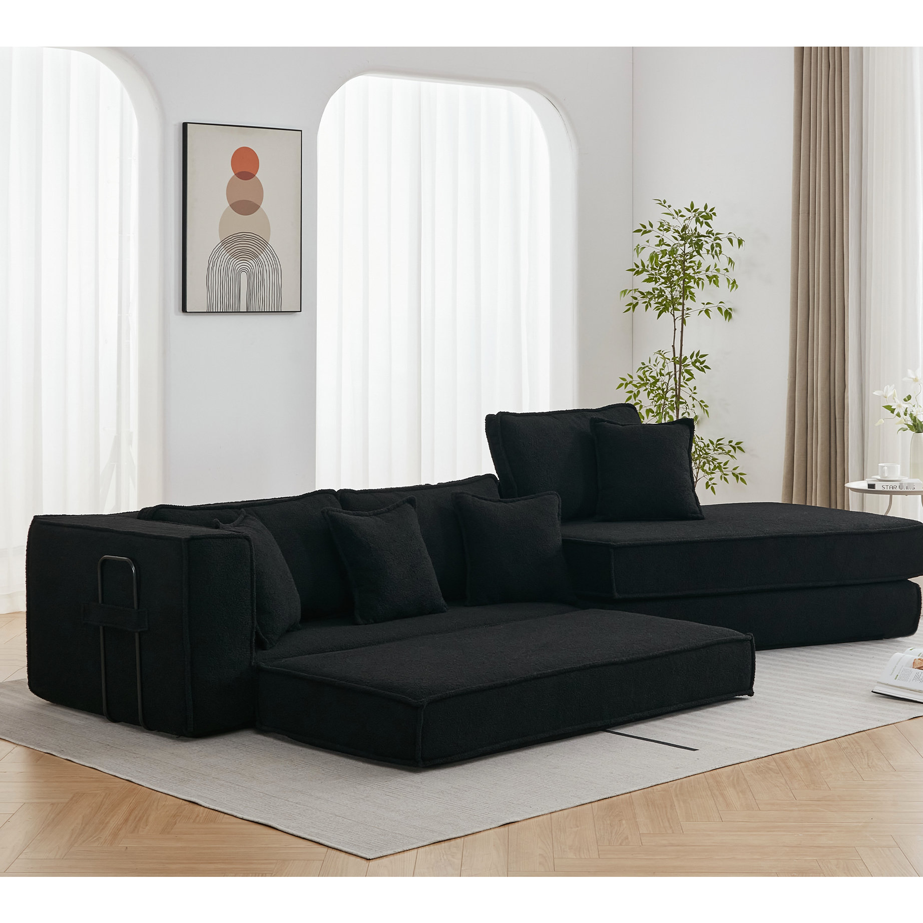 Latitude Run® Folding Gaming Sleeper With Unbeatable Value, 3 Seat